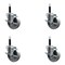 Service Caster 4'' Semi Steel Swivel 3/4'' Expanding Stem Caster Set with Brake, 4PK SCC-EX20S414-SSS-TLB-34-4 - alternate 1